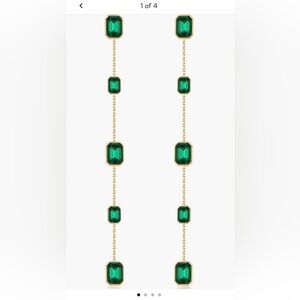 Ettika Emerald Green and Gold Chain Earrings